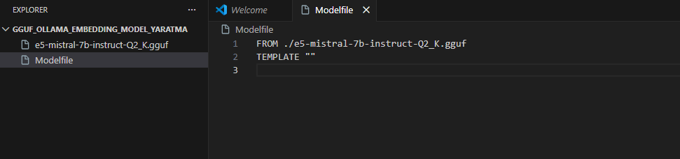 .gguf uzantılı bir embedding modeli Ollama’ya Kaydetme İşlemleri