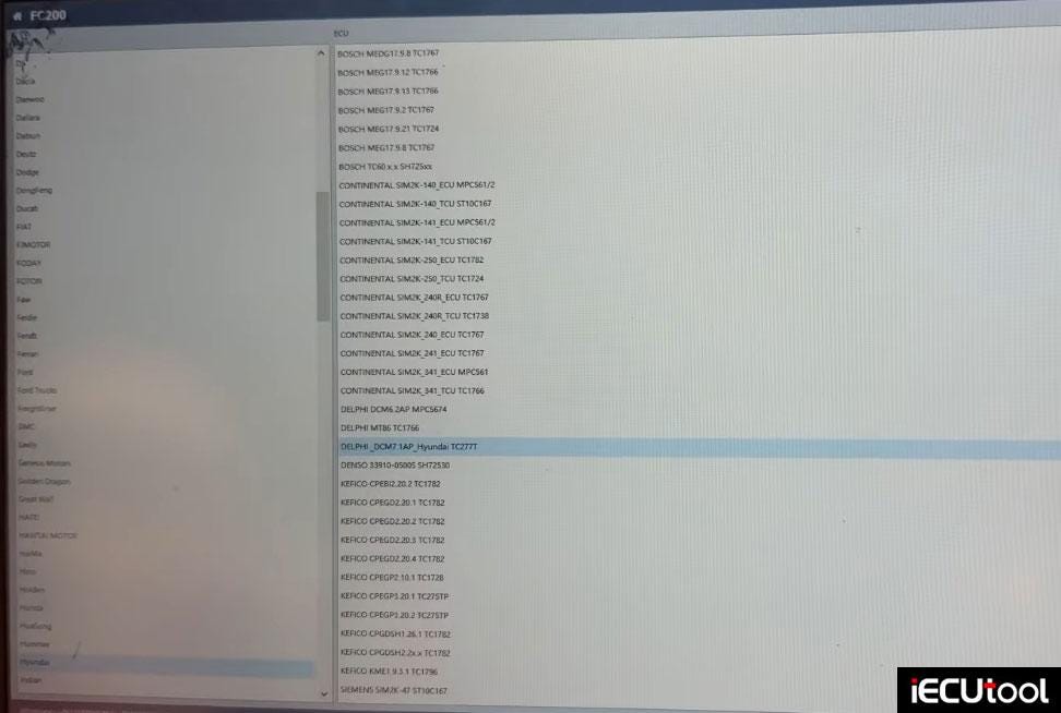 CG FC200 Read Hyundai DCM7.1AP ECU in Boot Mode