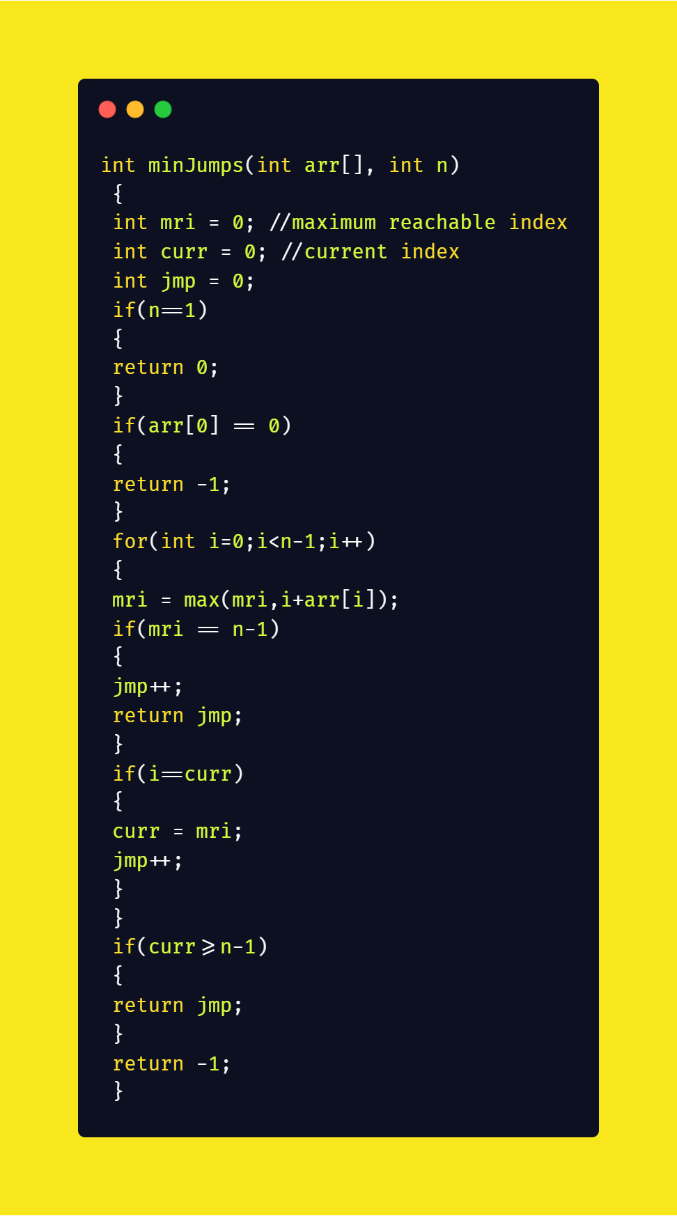 Minimum jumps to reach end of the array | by Prakhar Kapoor | Medium