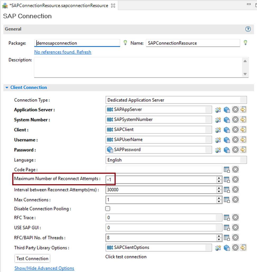 How to make sure the BusinessWorks Plugin for SAP Solutions always reconnects to the SAP server…