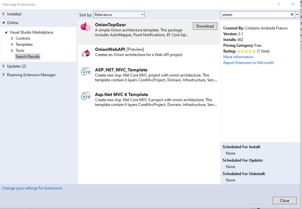 Create core API project with Onion Architecture Template Maulik