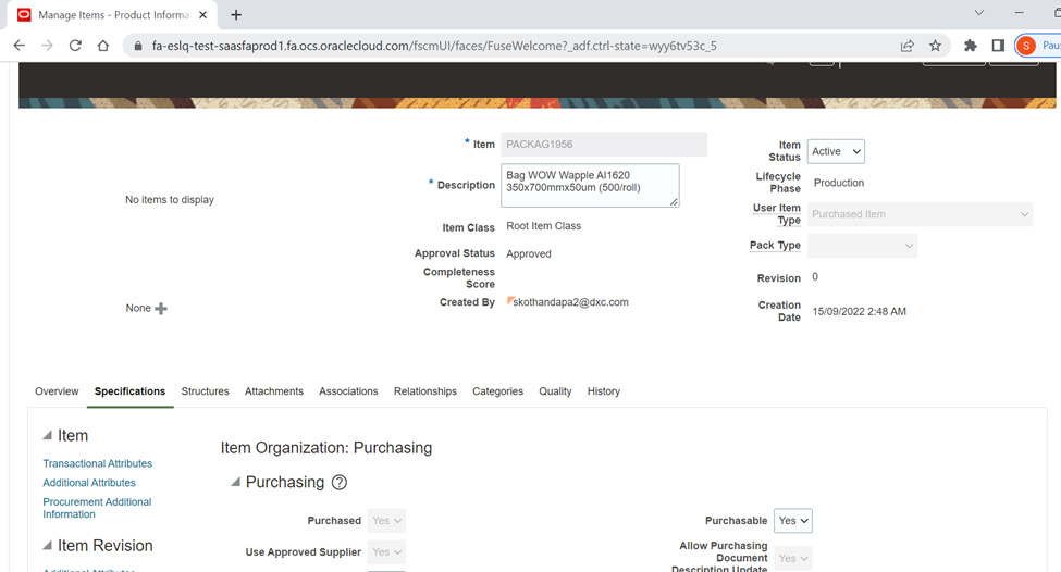 Oracle fusion/Cloud Procurement Blanket Purchase Agreement with Older