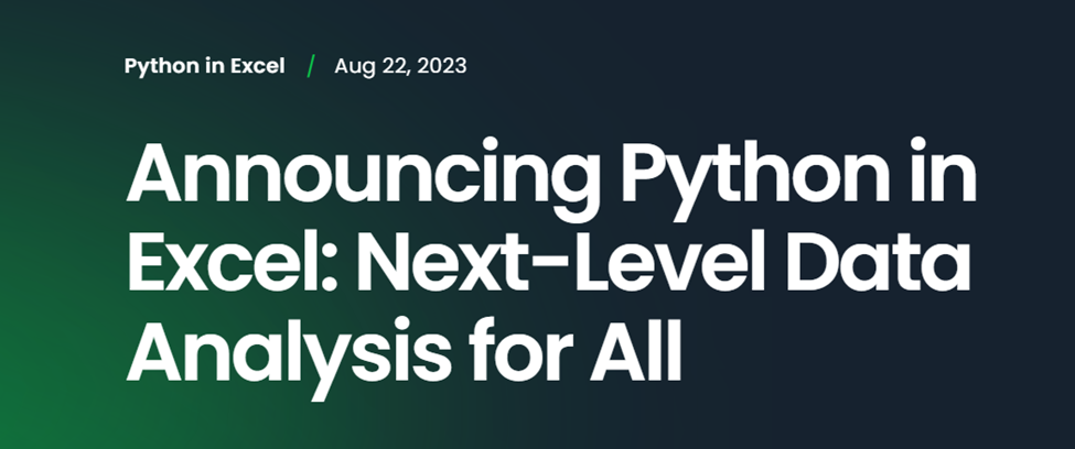 Python in Excel: A Game-Changer for Accountants and Financial Analysts ...