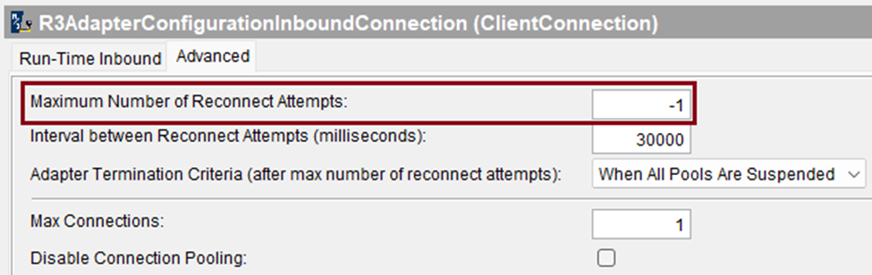 How to make sure the TIBCO Adapter for SAP always reconnects to the SAP server after an outage