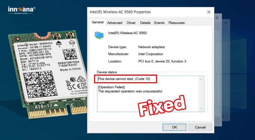 How to Fix Intel Wireless AC 9560 Not Working (Code 10) - Bisiijoy - Medium
