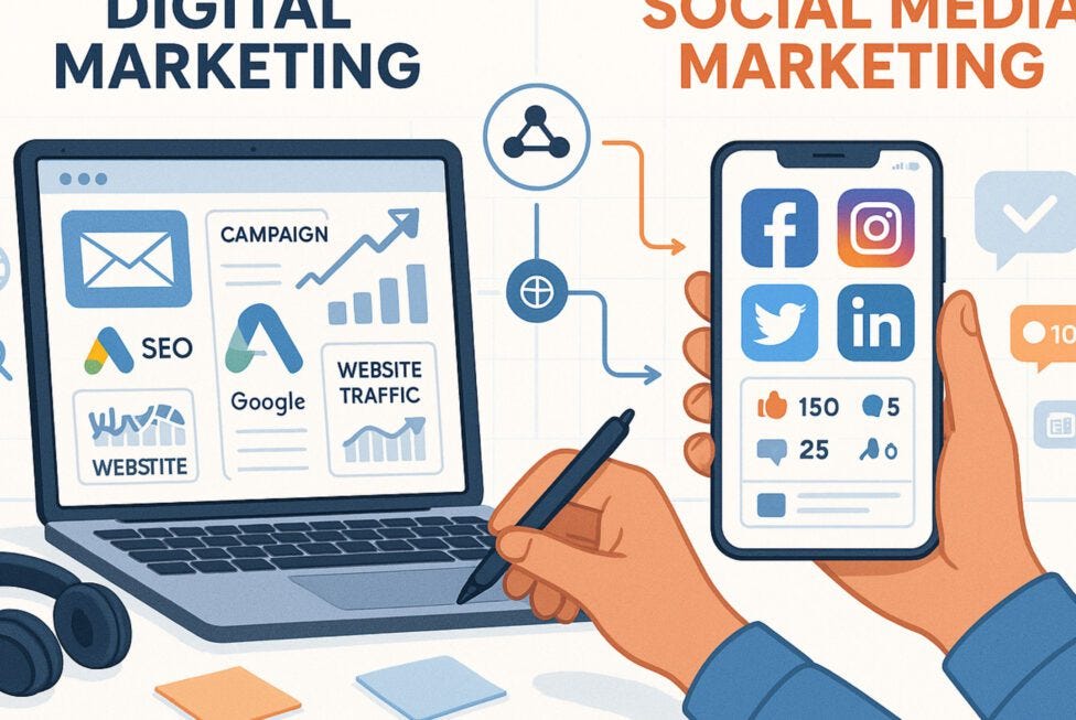Choosing the right strategy : Digital Marketing Vs. SMM