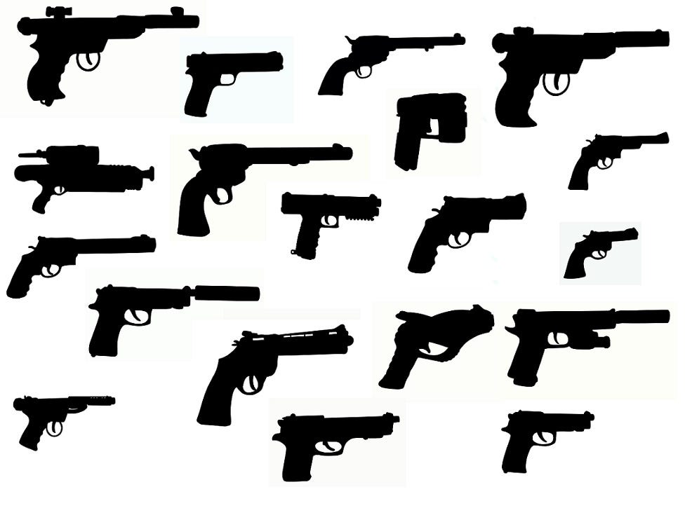 Gun ammo svg tattoo army cowboy revolver pistol with silencer clip art