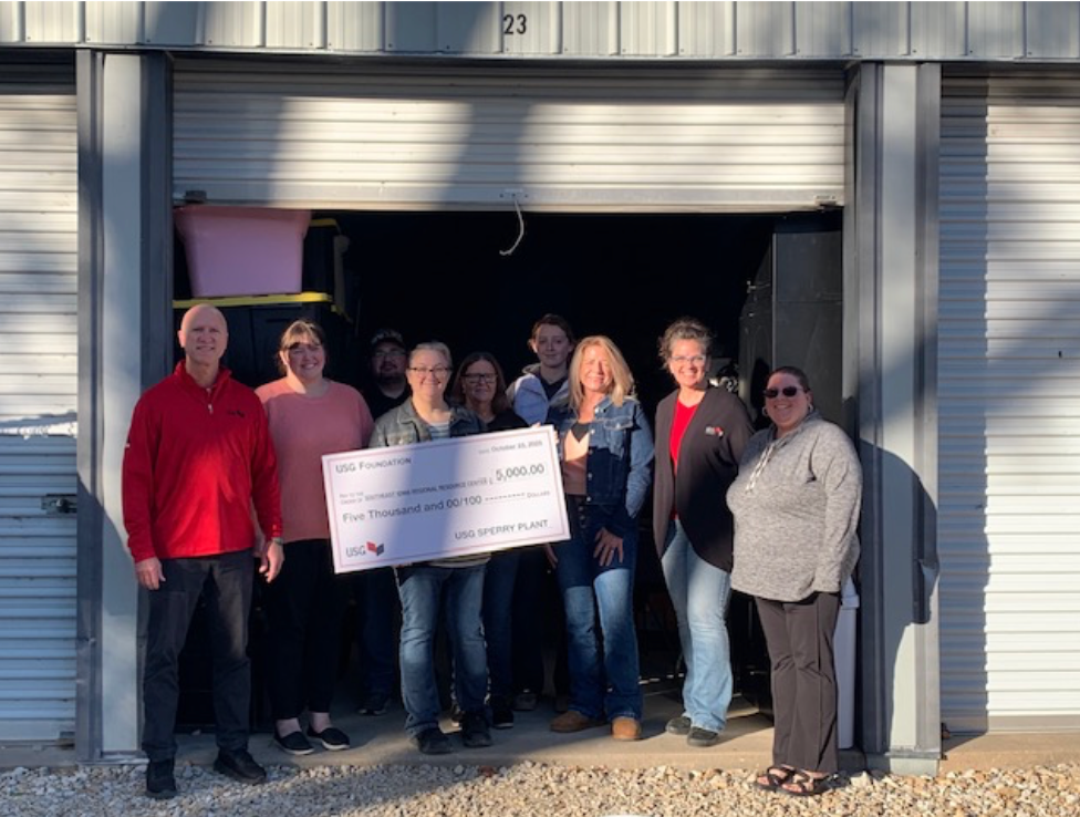 USG plant in Sperry awards $5,000 to Southeast Iowa Resource Center