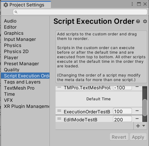 Unity - Manual: Script Execution Order settings