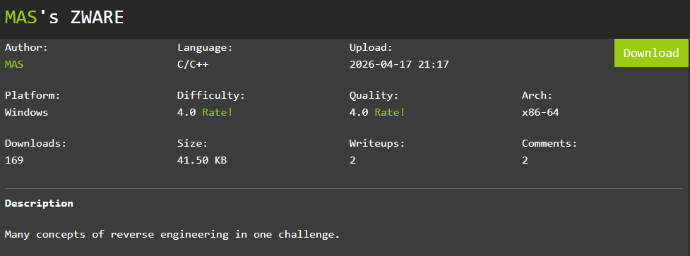 crackmes.one — MAS’s ZWARE WriteUp (Turkish)