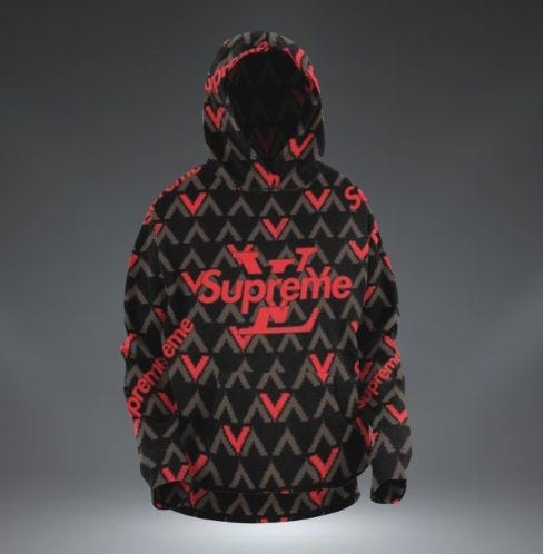 Louis Vuitton Supreme Red Hoodie Luxury Brand Clothing Clothes