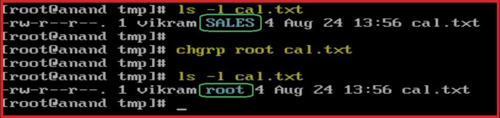 set group-ownership using chgrp