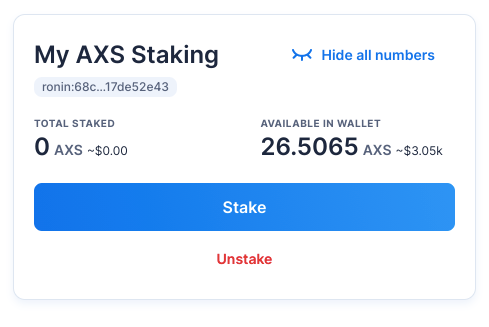 STAKING ON RONIN IS LIVE. How to use the new AXS staking feature… | by  Axie.GG | Medium