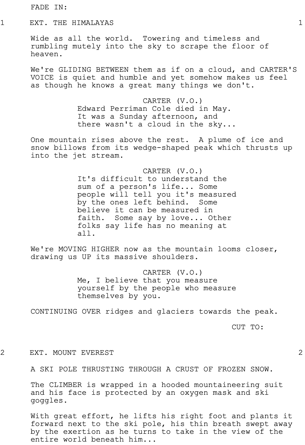Page One “The Bucket List” (2007) Go Into The Story