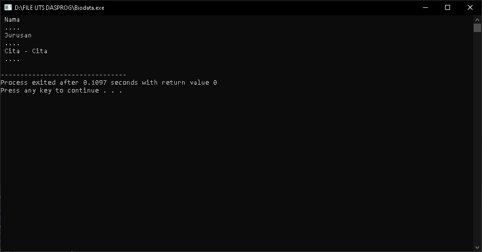 Program Biodata C++ - Muhamad Nopid Andriansyah - Medium