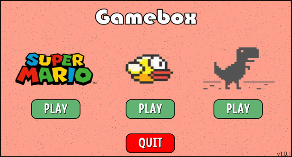 GAME BOX (SUPER MARIO, FLAPPY BIRD, AND CHROME DINO), by Nimra Akram