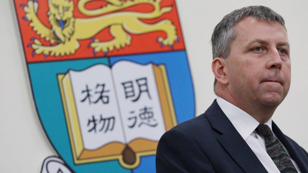 Mathieson is the President of HKU since April 2014 and multiple scandals of him took place during his term.
