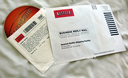Netflix DVD in mailer sleeve
