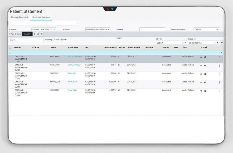 Electronic Patient Statements, Electronic Statements — OmniMD OmniMD