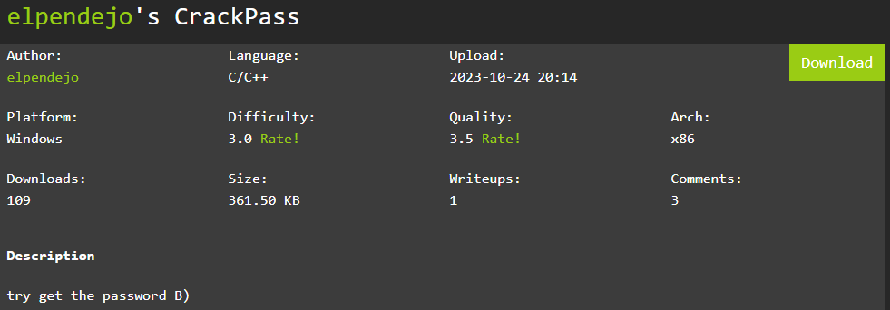 crackmes.one — elpendejo’s CrackPass WriteUp (Turkish)