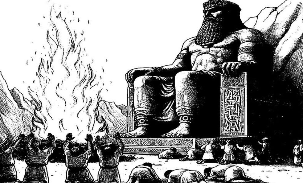 Representação da adoração ao deus Baal Hammon