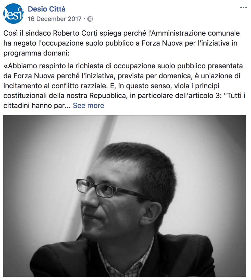 Immagine evocativa dal repertorio del nostro illustre Sindaco. Da notare la scelta del bianco/nero, l’espressione impegnata e decisa. Insomma, roba forte.