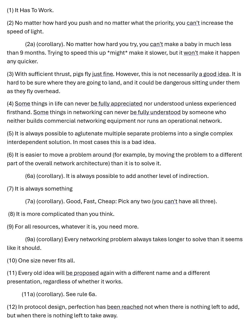 The Twelve Networking Truths (RFC 1925)