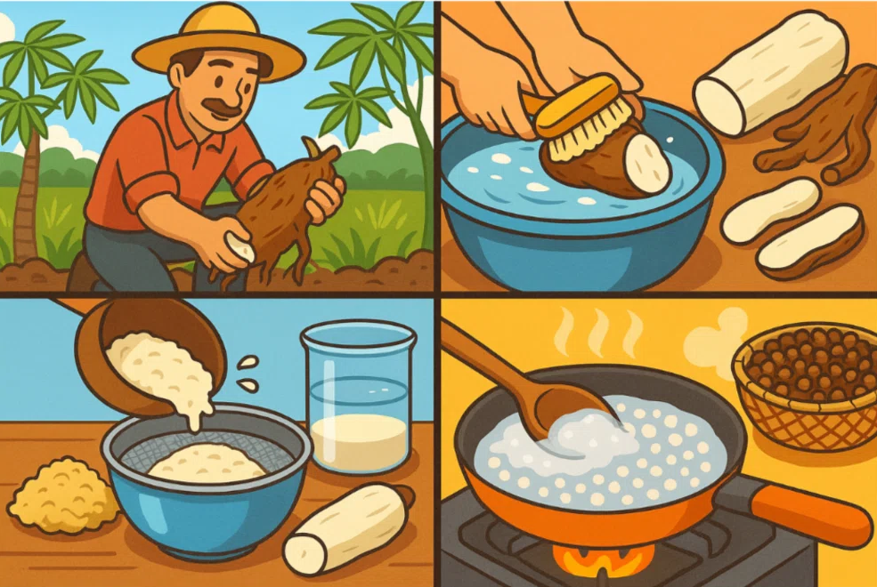 Tapioca: From Toxic Root to Sweet Pearls