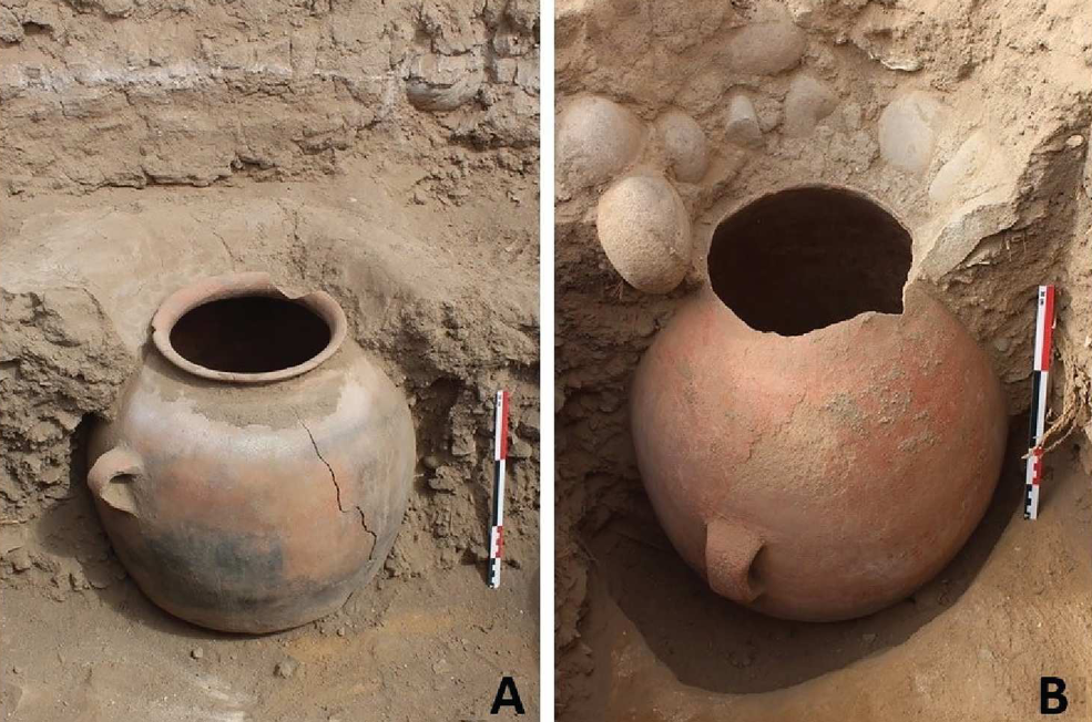 Ceramic vessels from Structure 1 that may also once have had freeze-dried potatoes. Credit: L. M. Valdez in Valdez and Bettcher 2026