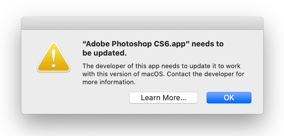 Starting Adobe Photoshop CS2 and Illustrator CS2 on Mac Catalina