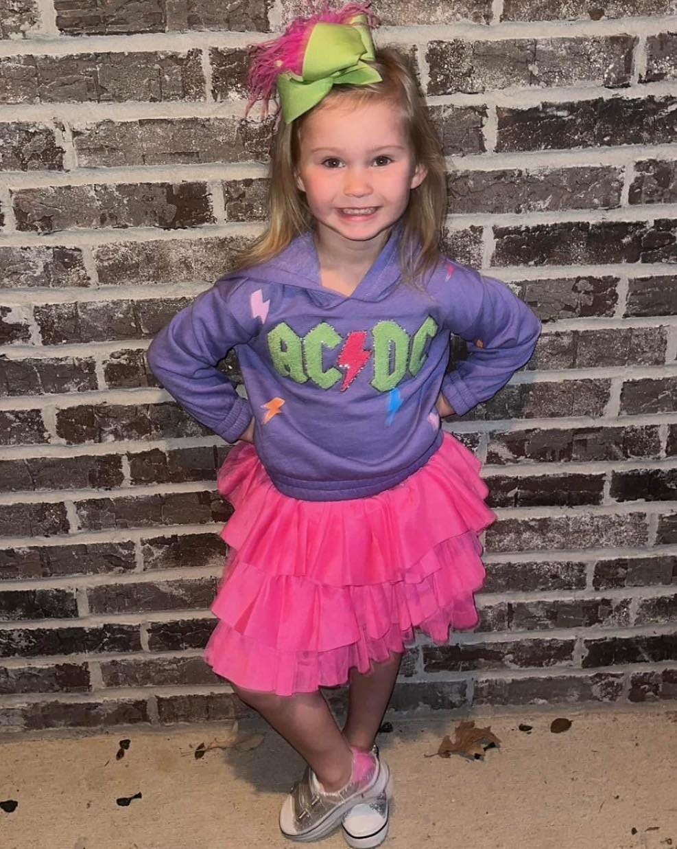 AC/DC Neon Bolts Hoodie & Hot Pink Tulle Skirt | CUTIE PATOOTIE ...