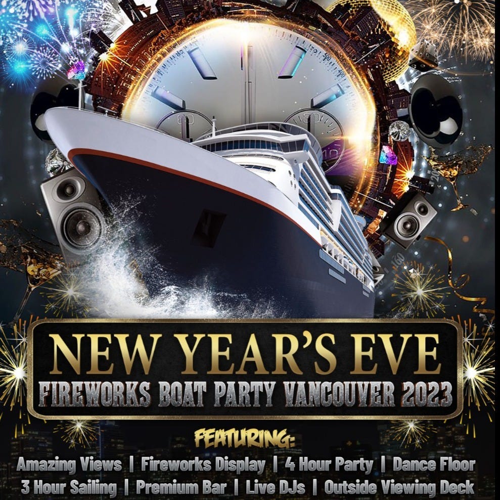 NEW YEAR’S EVE FIREWORKS BOAT PARTY VANCOUVER THINGS TO DO NYE