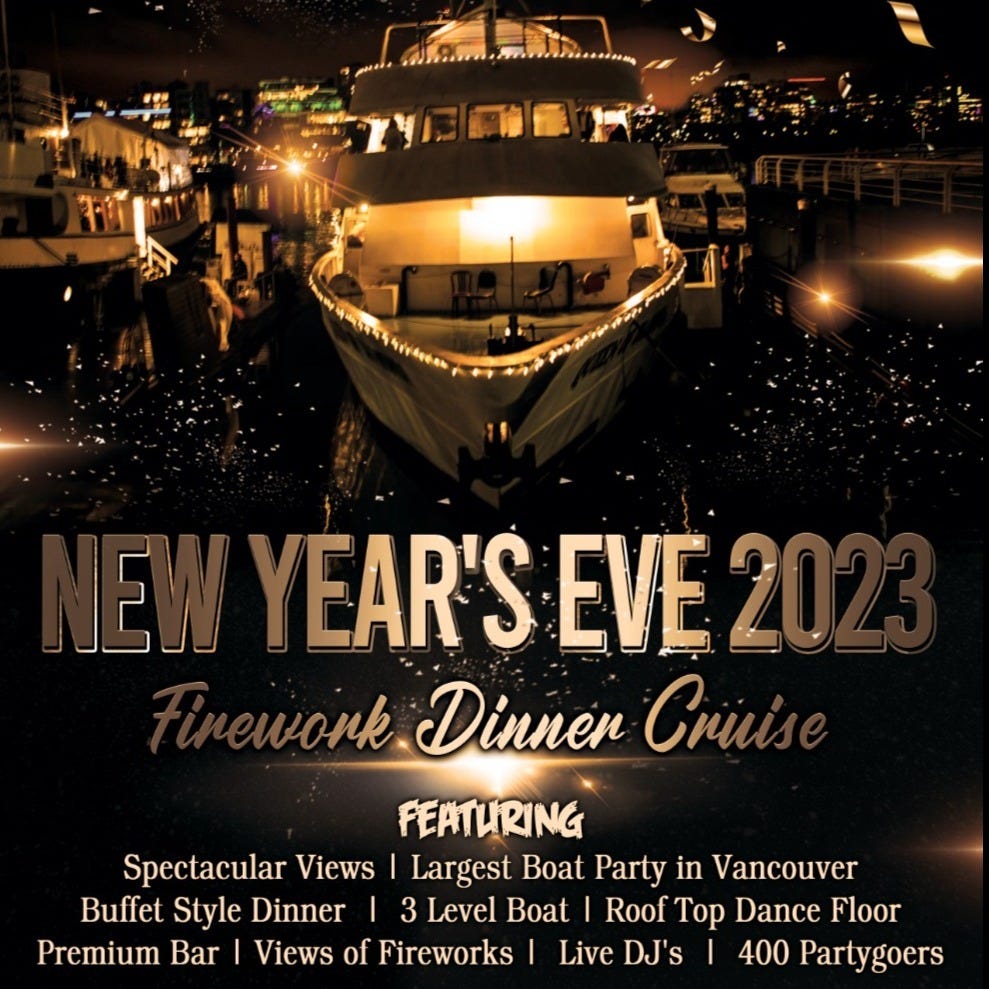 Vancouver New Year’s Eve 2023 Firework Dinner Cruise Things to Do NYE