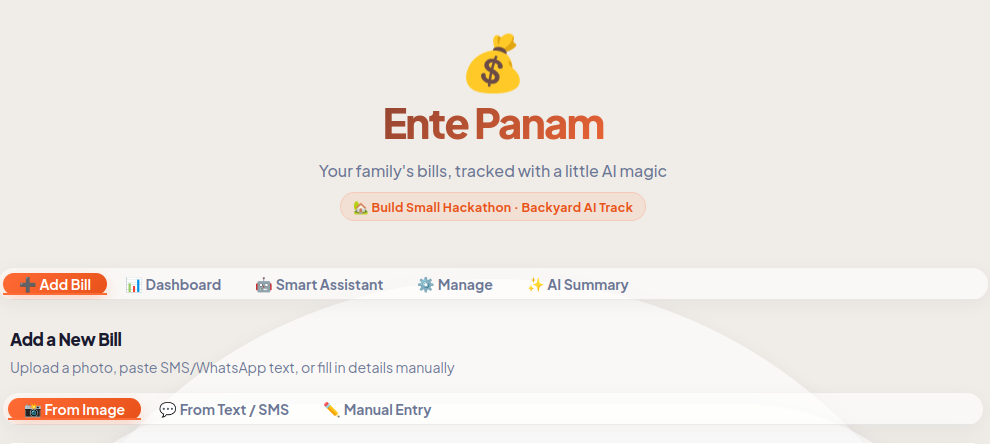 Ente Panam: An AI Bill Tracker for Kerala Households