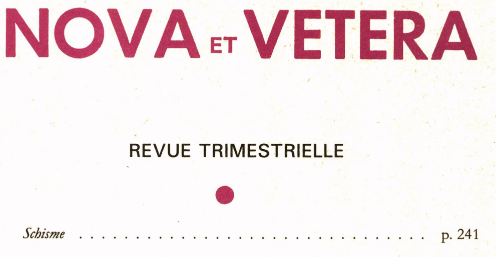 Cisma — Nova et Vetera (1988)