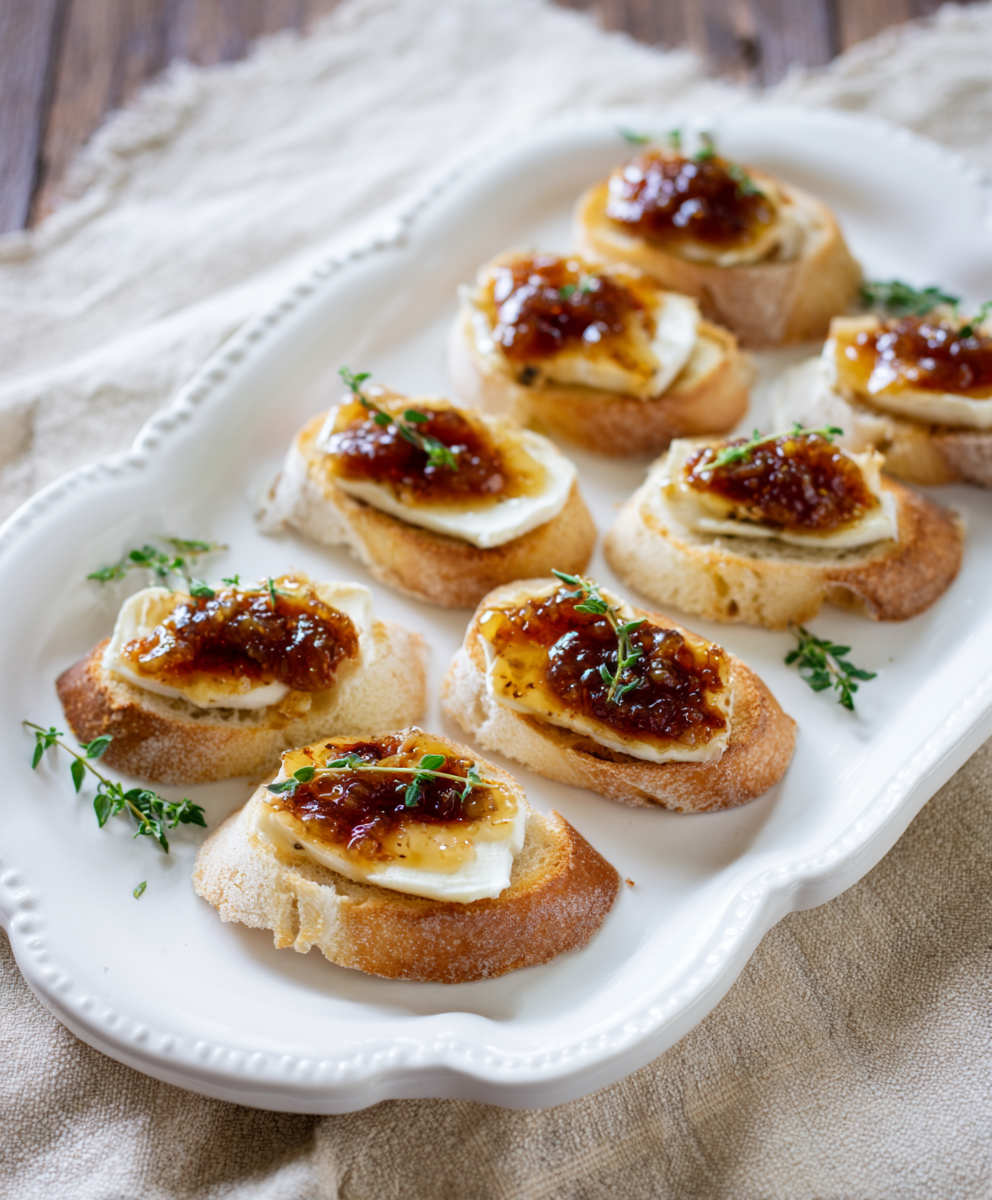 Brie and Fig Jam Crostini — 5-Star Favorite Appetizer Everyone Loves