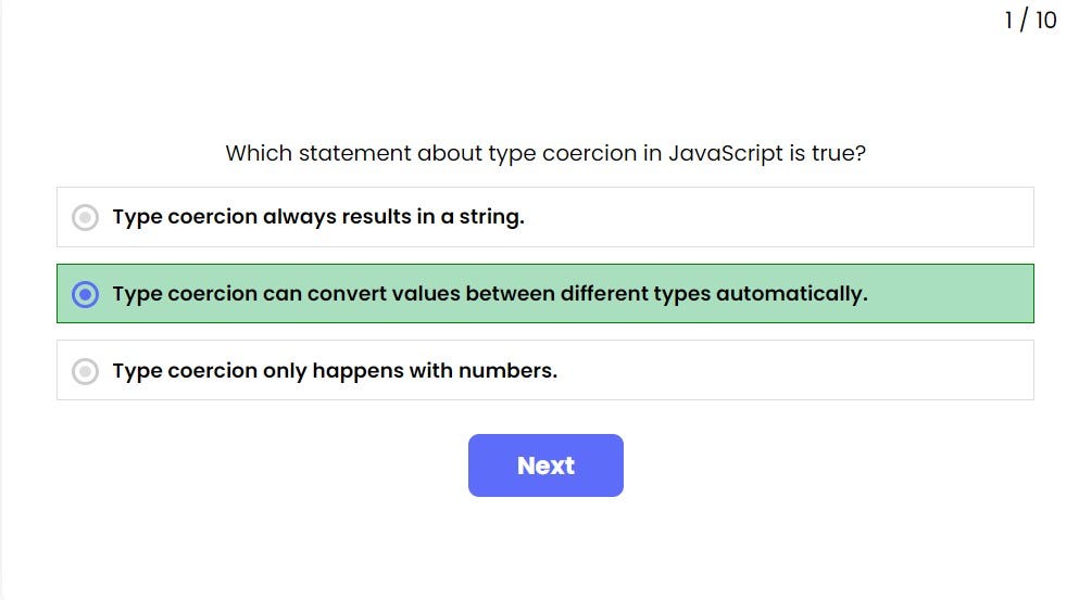 JavaScript Type Conversion Quiz - Webdevtales - Medium