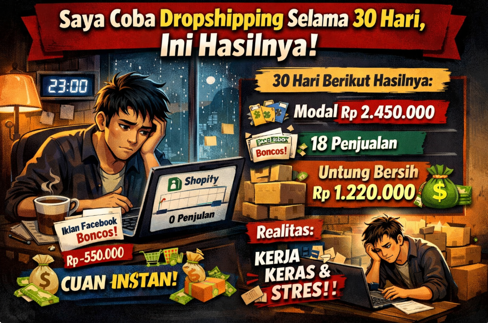 Saya Coba Dropshipping Selama 30 Hari, Ini Hasilnya