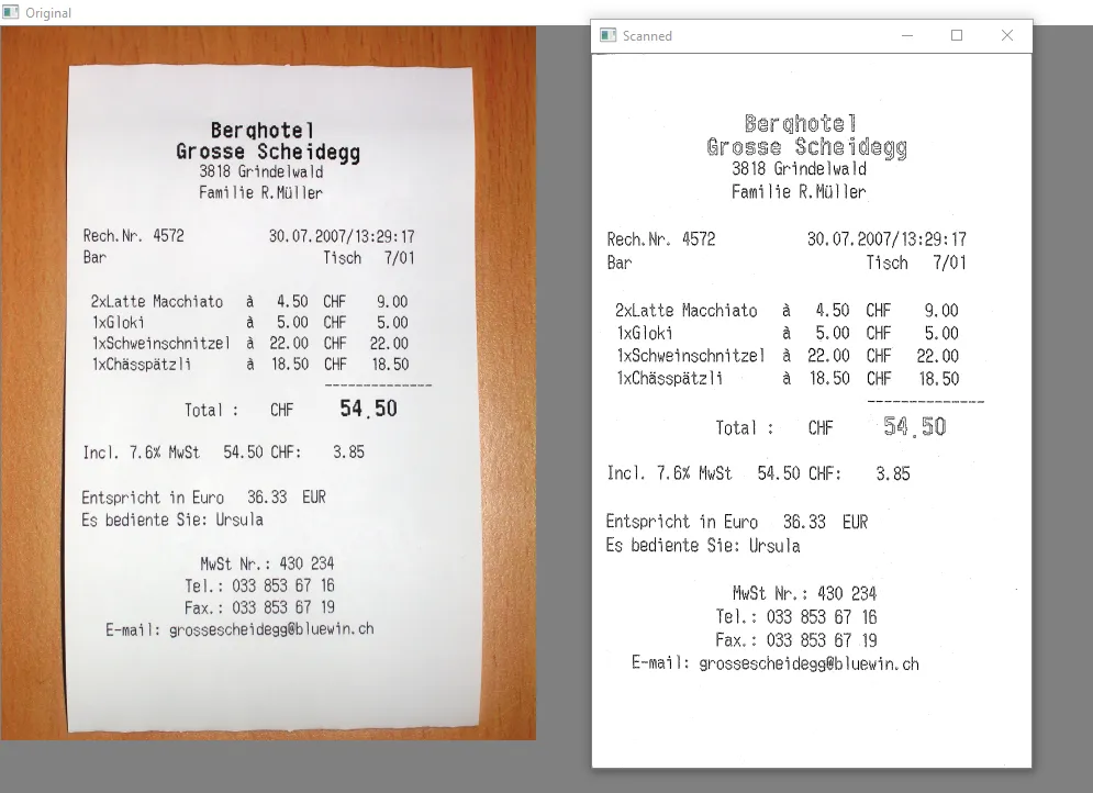 Document Scanner in Python: Perspective Correction and Enhancement