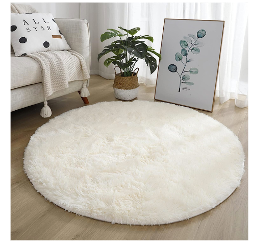 Gorilla Grip Fluffy Faux Fur Rug, 4x6, Machine Washable Soft Furry Area Rugs, Rubber Backing, Plush Floor Carpets for Baby Nursery, Bedroom, Living