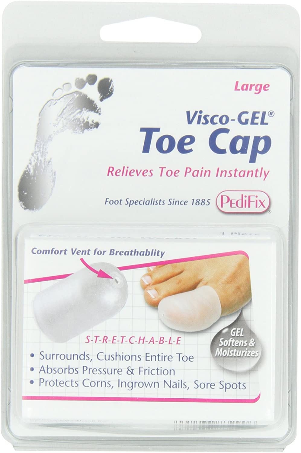 PediFix Visco-GEL Toe Cap — Protects and Relieves Pain from Corns and ...