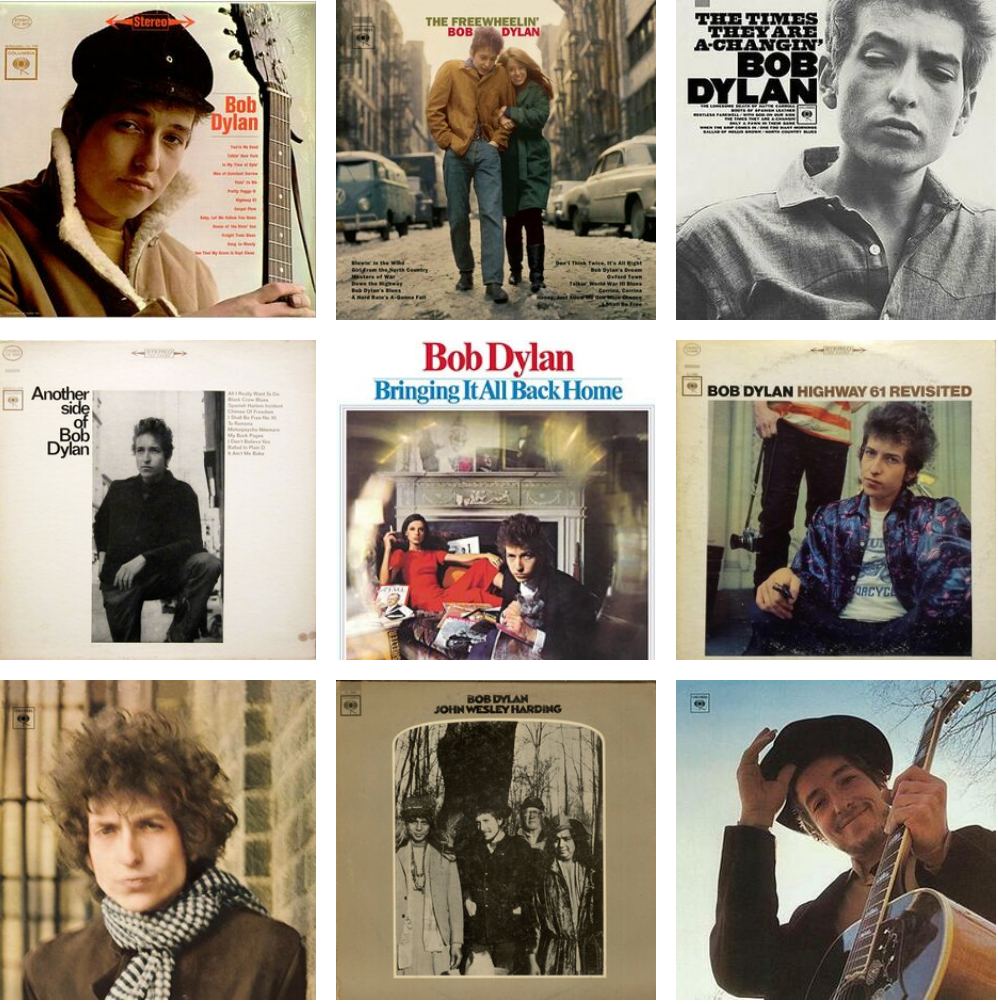 Bob Dylan's career through his album covers