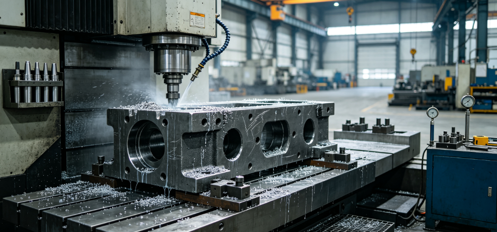 Large CNC Milling for Heavy Industrial Machine Bases — Zorapid