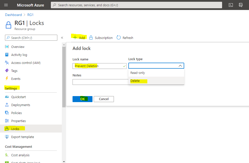 Azure Shots Locks. Locks are used to prevent accidental… by Pawan Dubey Medium