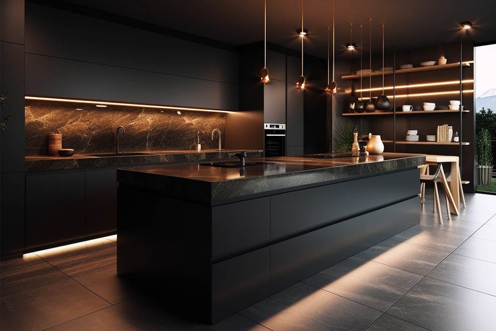 Embracing Elegance: The Timeless Allure of Modern Matte Black Kitchen  Cabinets | by Parlunbuildings | Medium
